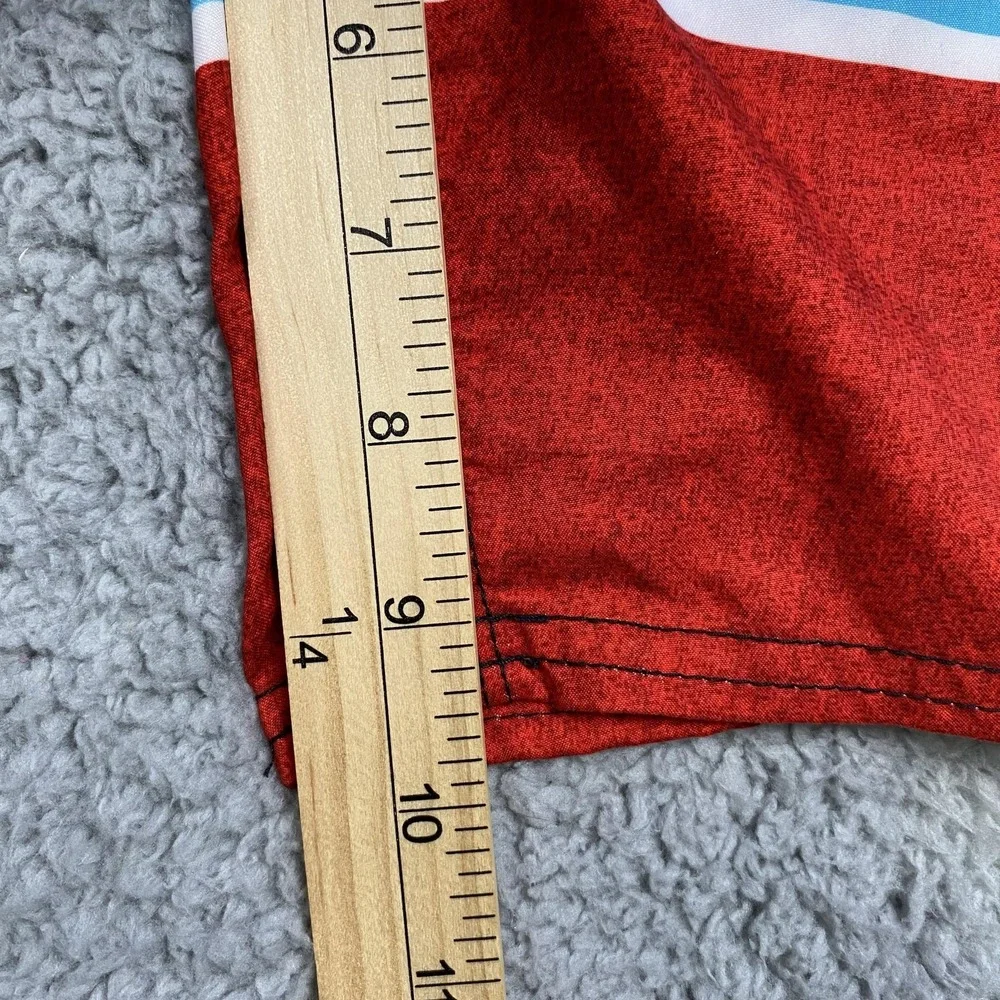 O'Neill Shorts‎ Mens 31 Red Blue White Striped Boardshorts Swim Trunks Pocket